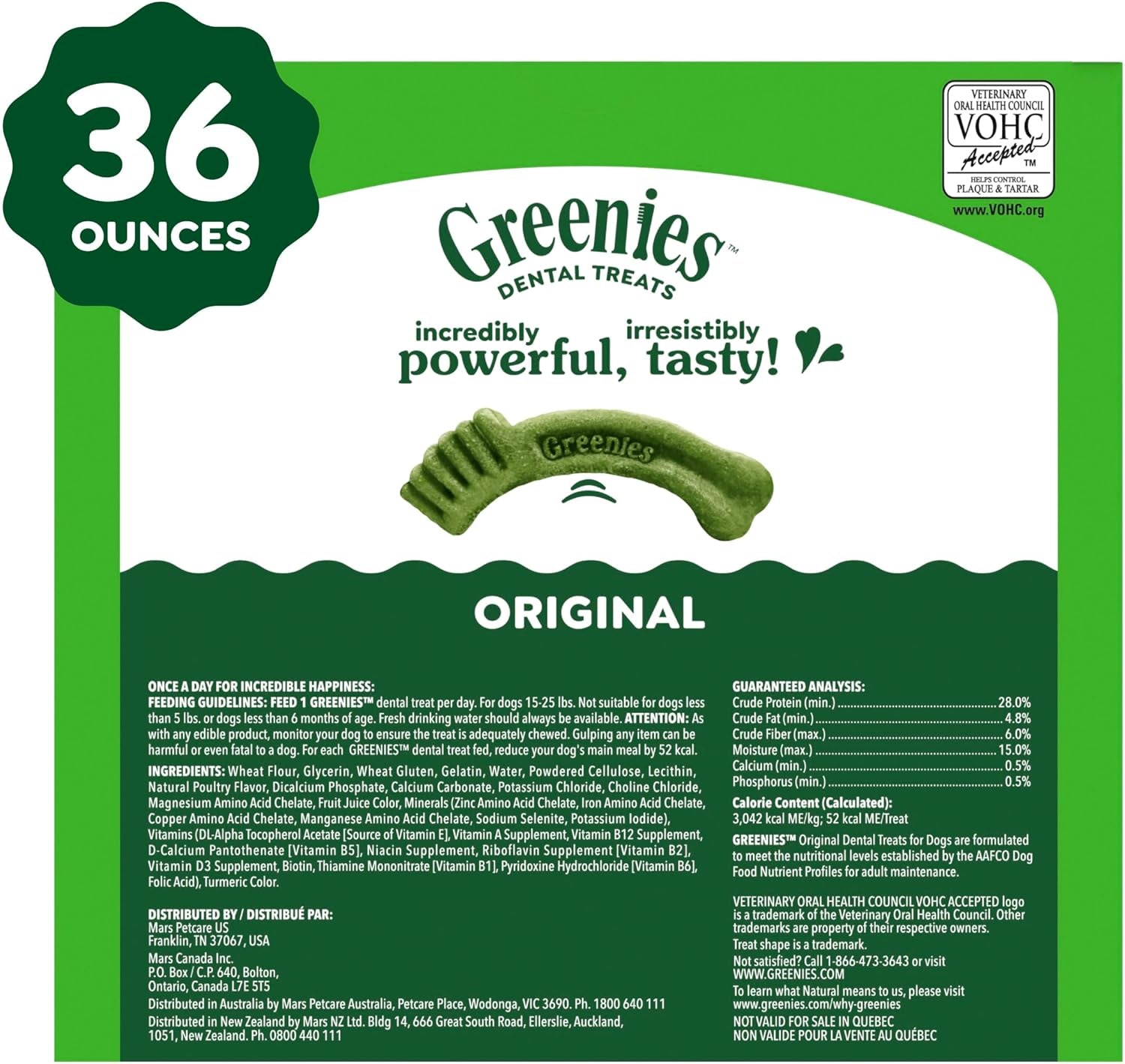 Greenies Original Petite Natural Dog Dental Care Chews Oral Health Dog Treats, 36 Ounce Pack (60 Treats)