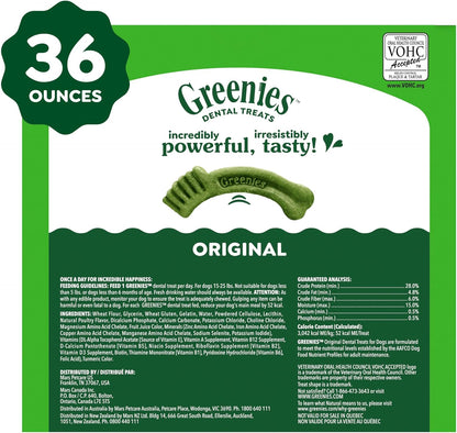 Greenies Original Petite Natural Dog Dental Care Chews Oral Health Dog Treats, 36 Ounce Pack (60 Treats)